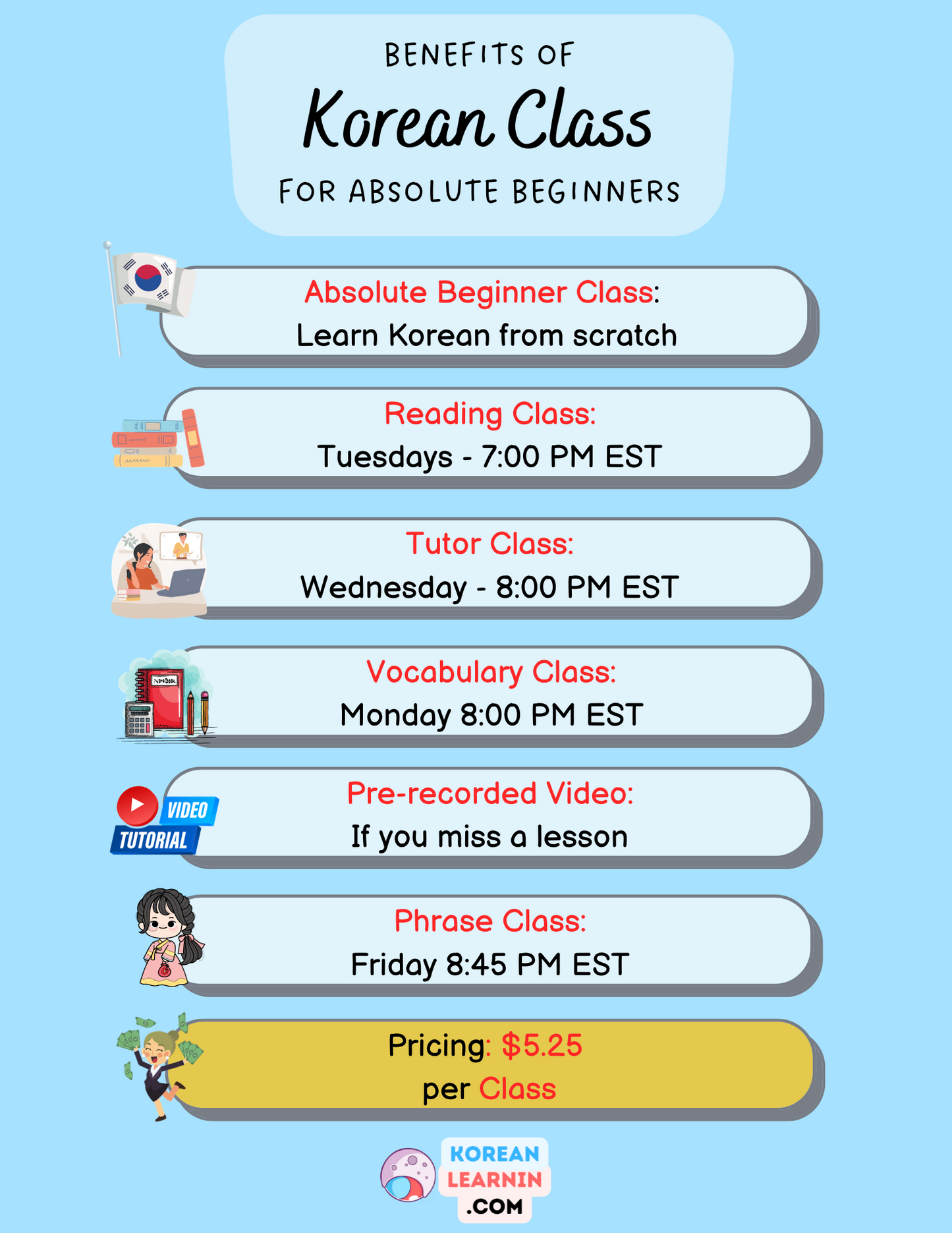 9-Month Absolute Beginner Program: (September 29, Friday, 7:45 PM EST)